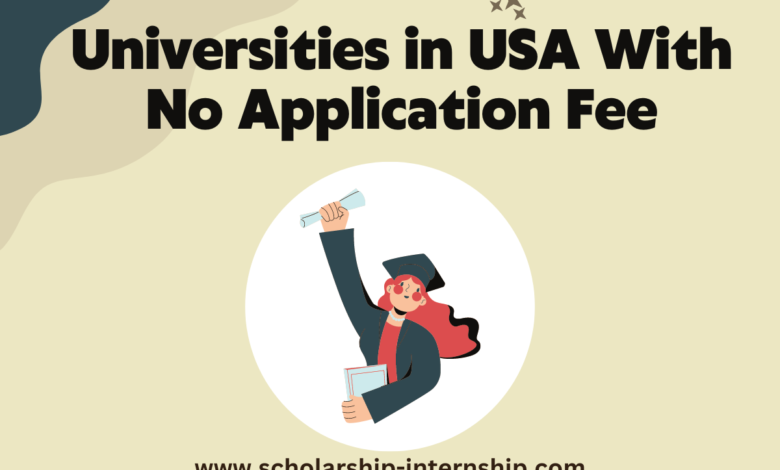 universities in USA without application fee