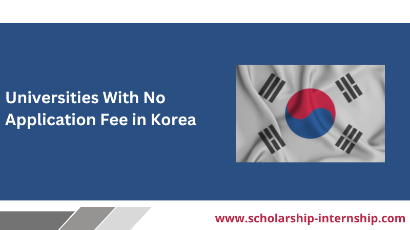 Universities without application fee in Korea 