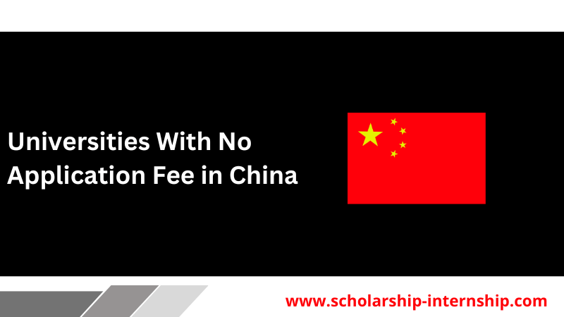 Universities without application fee in China